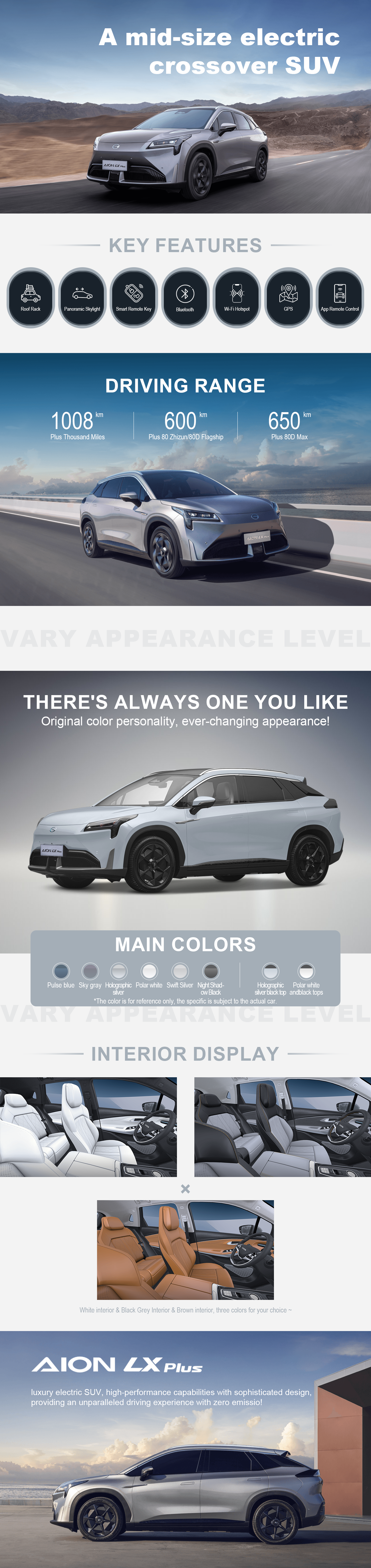 A mid-size electric crossover SUV