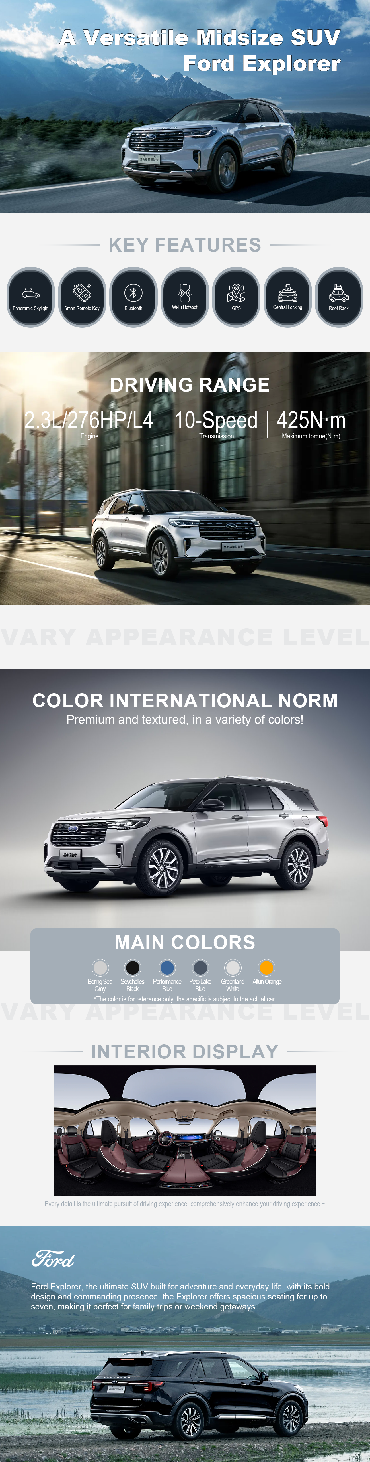 Ford Explorer, the ultimate SUV built for adventure and everyday life, with its bold design and commanding presence, the Explorer offers spacious seating for up to seven, making it perfect for family trips or weekend getaways.