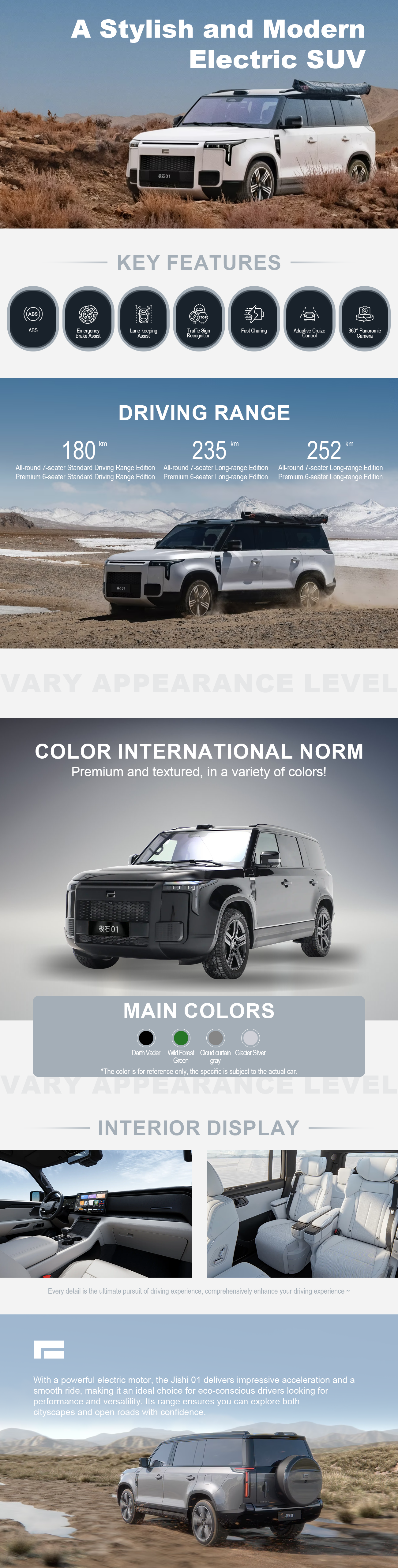 With a powerful electric motor, the Jishi 01 delivers impressive acceleration and a smooth ride, making it an ideal choice for eco-conscious drivers looking for performance and versatility.