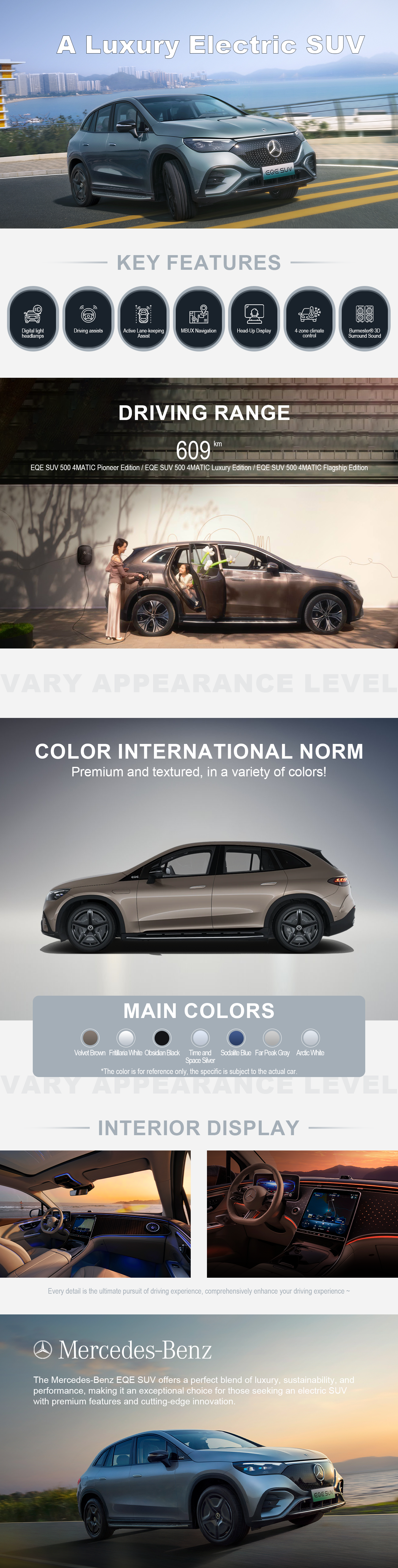 The Mercedes-Benz EQE SUV offers a perfect blend of luxury, sustainability, and performance, making it an exceptional choice for those seeking an electric SUV with premium features and cutting-edge innovation.